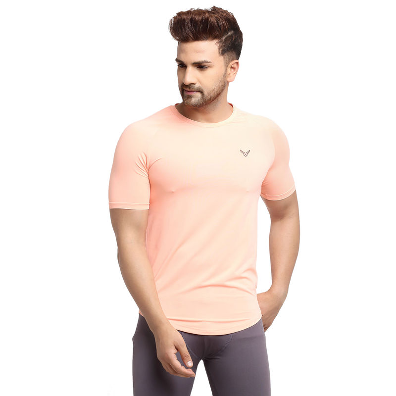 INVINCIBLE Salmon Mens Stretch Short Sleeve T-Shirt (2XL)