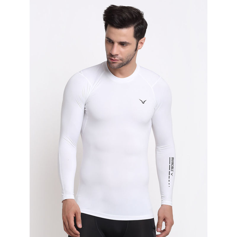 INVINCIBLE White Mens Ghost Compression T-Shirt (S)