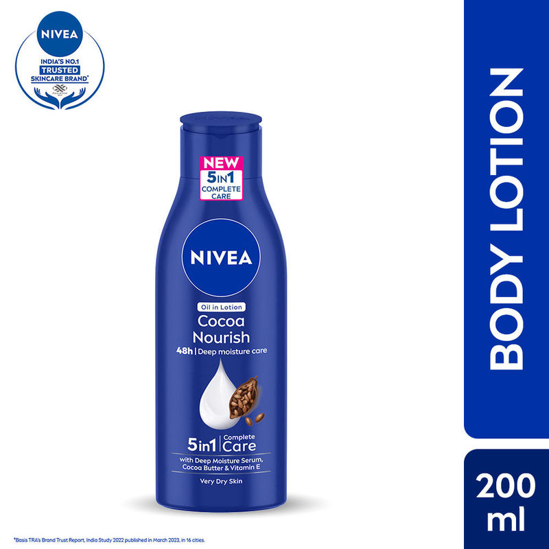 NIVEA Cocoa Nourish BODY LOTION with Cocoa butter & Vit E - 48H deep moisturization (Very Dry skin)