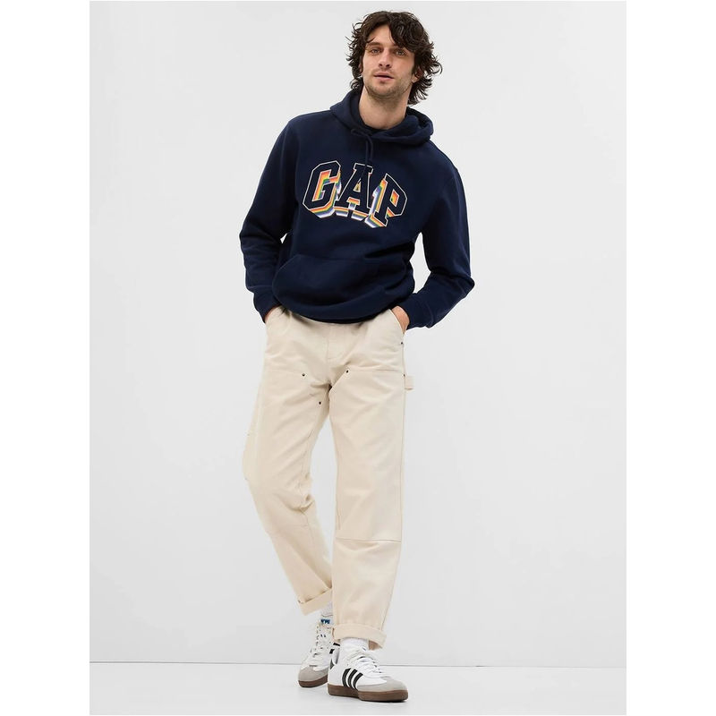 Buy GAP Navy Blue Men's Logo Print Hooded Sweatshirt Online