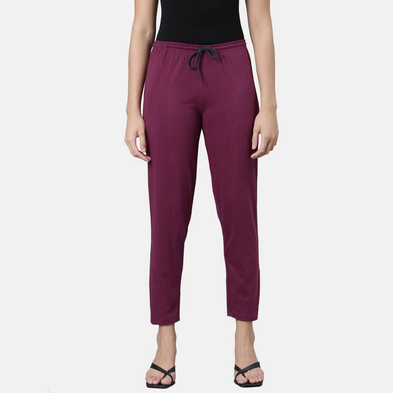 Kryptic Women Mid-Rise Pure Cotton Lounge Pant (M)