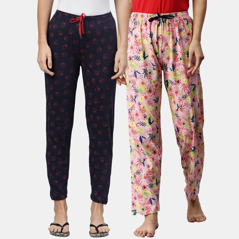 Buy Women's Micro Modal Cotton Relaxed Fit Printed Pyjama with Lace Trim on  Pockets - Wild Rose RX09 | Jockey India