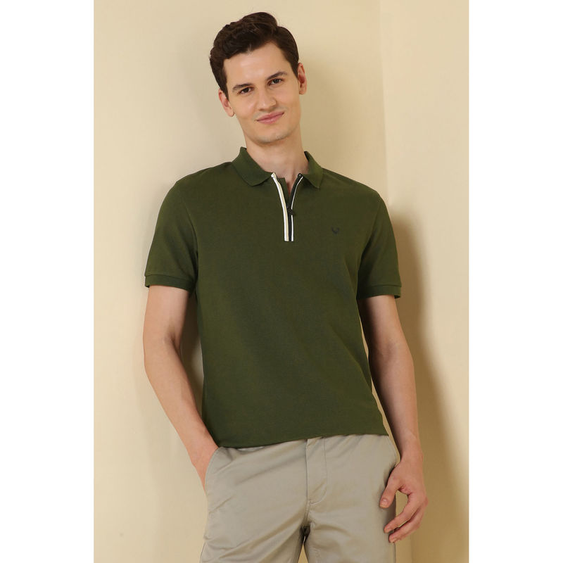 Allen Solly Olive Polo T-Shirt (S)