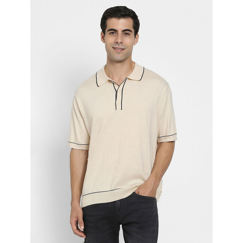 American Eagle Men White Tipped Polo Shirt (XS)