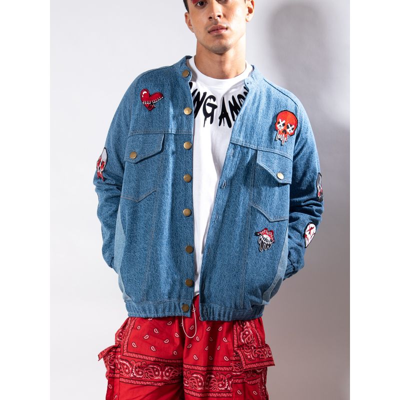 RISING AMONG Patch Up Denim Jacket (S)