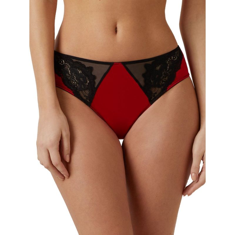 Yamamay Black and Red Bridal Festival Culotte Thong Panty Multi-Color (M)