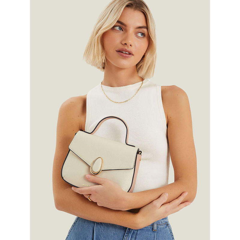 Buy Accessorize London Women Cream Top Handle Sling Bag Online
