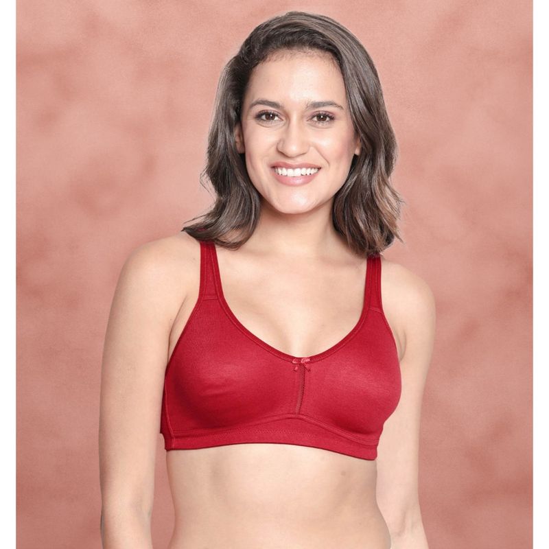 Shyaway Susie Everyday Wirefree Full Coverage Non-Padded Moulded Bra - Red (44B)