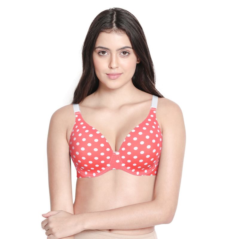 Shyaway FullCoverage Underwired Polka Print Everyday T-shirt Padded Bra- Multicolor (32C)