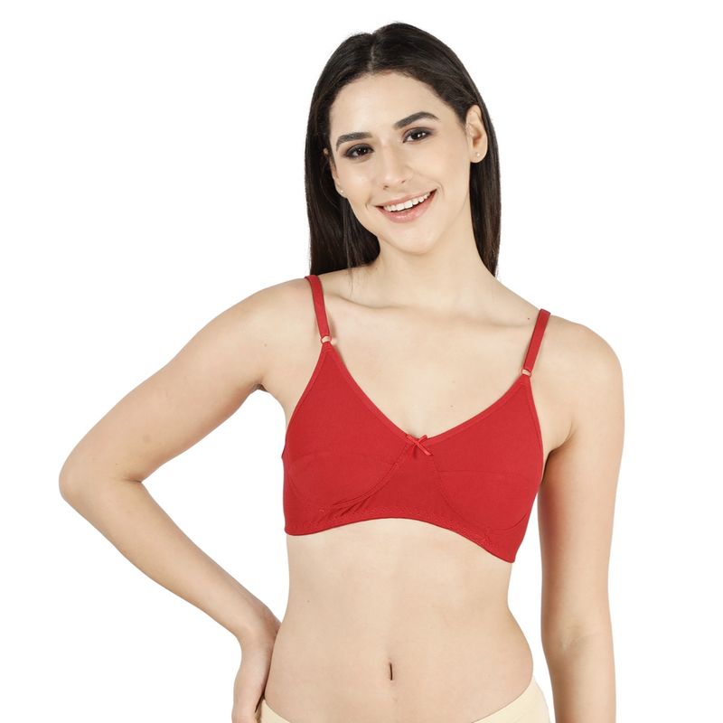 Shyaway Shyle Womens Racing Red Non Padded Seamed Everyday Bra (30B)