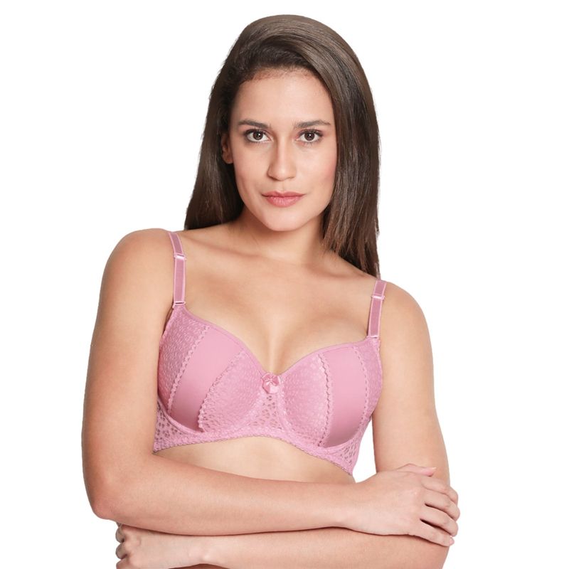 Shyaway Women Ballet Pink Lace Cup Padded Wired Bra (32B)