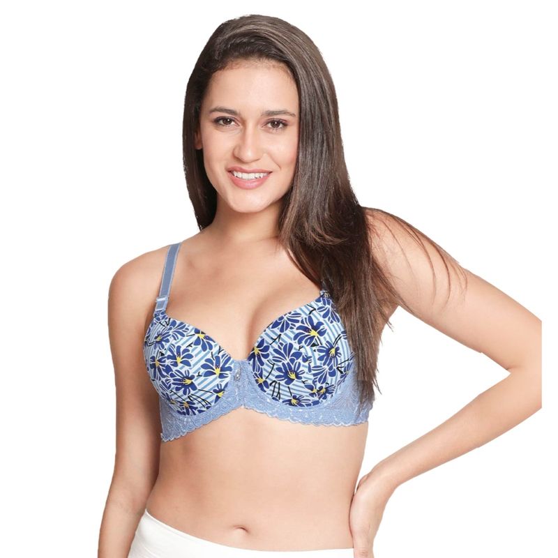 Shyaway Women Delicate Blue Casual Padded Wired T-Shirt Bra (32C)