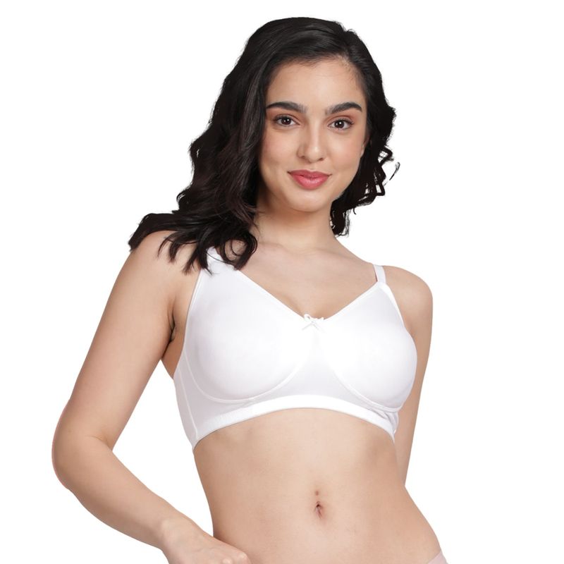 Shyaway Women White Non Padded Wirefree Full Coverage Everyday Bra (40C)