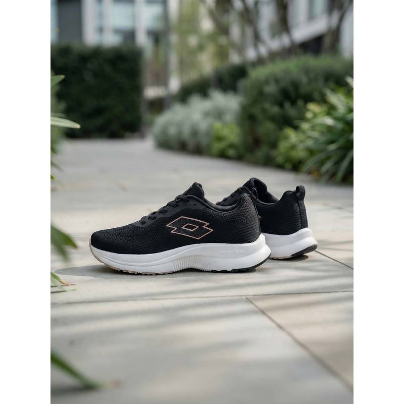 LOTTO Atleta Knit Black Running Shoes For Women (UK 5)