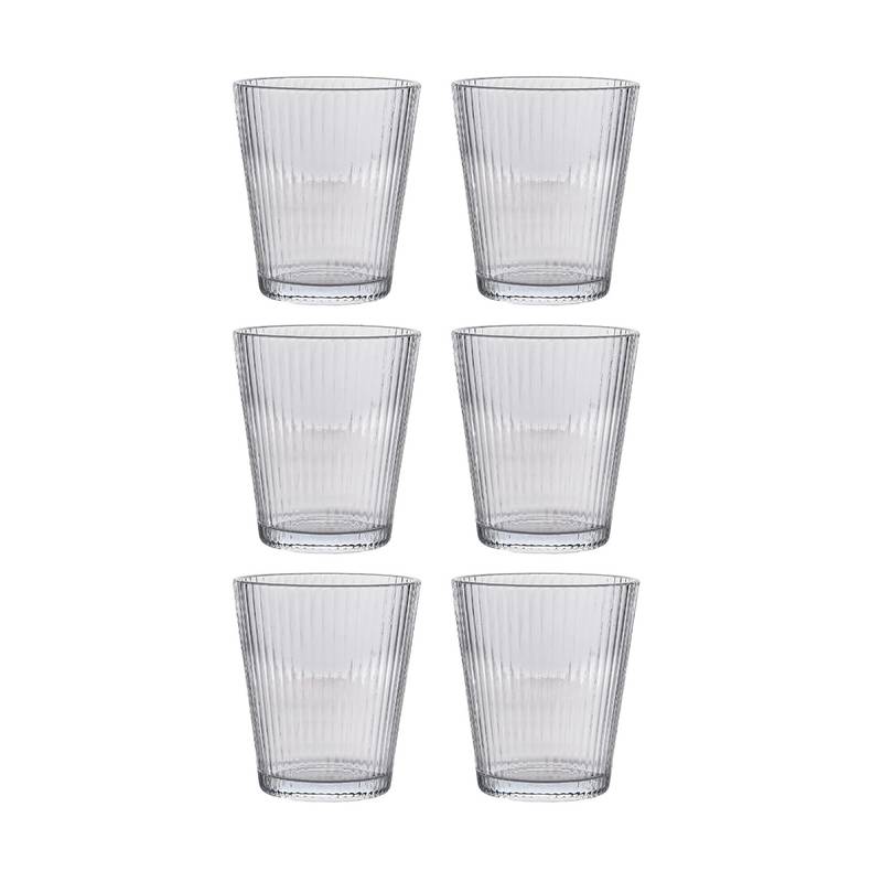 Buy Nestasia Set Of 6 260ml Transparent Fluted Glass Tumblers Online