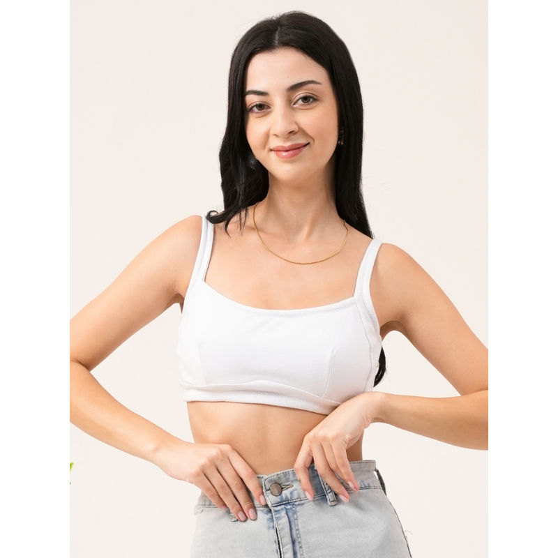 Da Intimo The Di-011 White Full Coverage Bra Crafted From Breathable Cotton Fabric (38B)