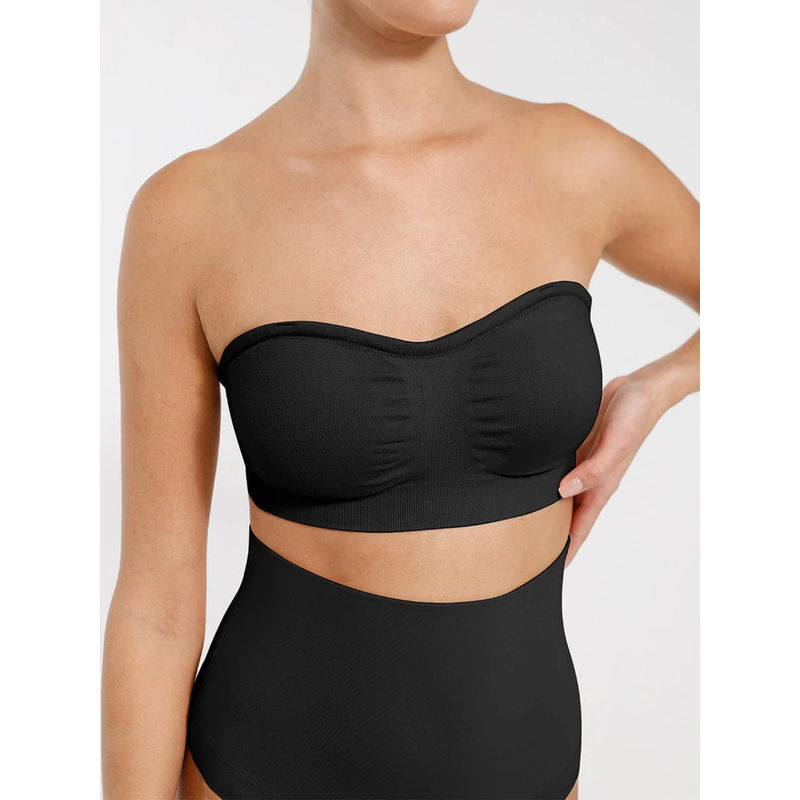 Shop The Edit Seamless Black Strapless Bra (L)