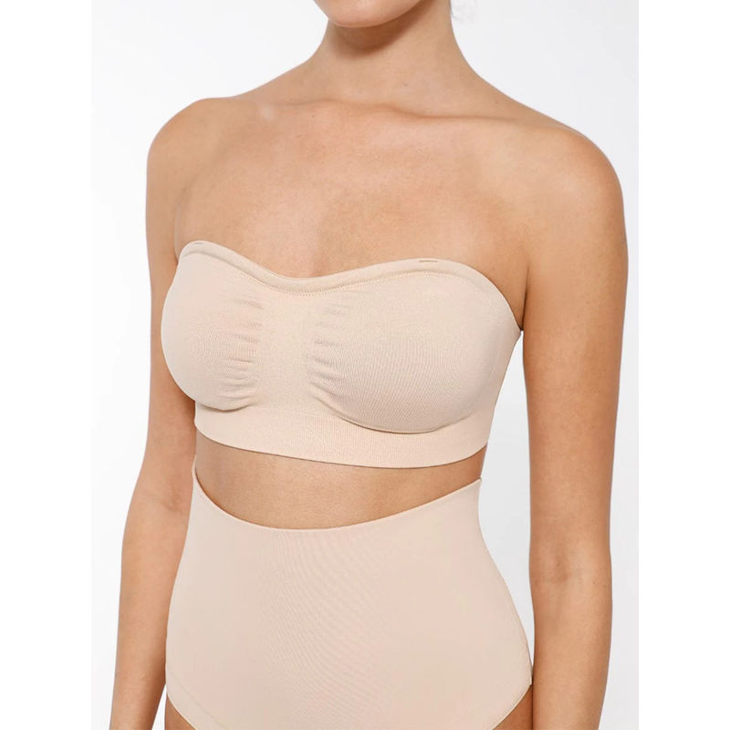 Shop The Edit Seamless Beige Strapless Bra (S)