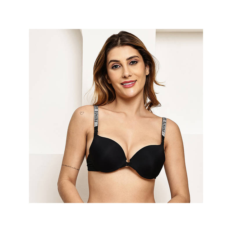 Prettycat Front Open Multi Way Black Pushup Bra (36B)