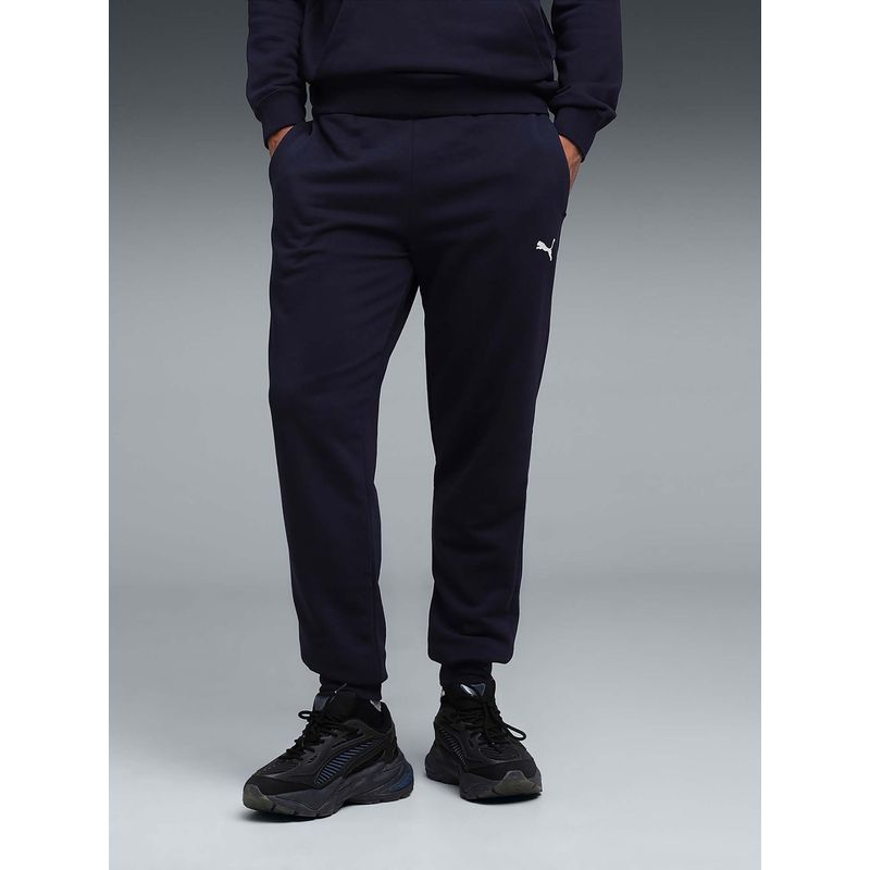 Puma Navy Blue Solid Fit Joggers (S)