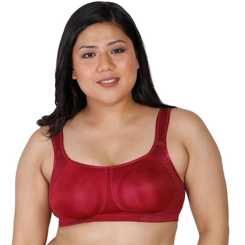 Enamor F048 Full Support Minimizer Bra - Red (38DD) - F048