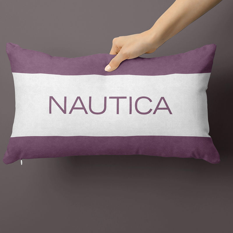 Nautica Premium Cotton Colorblock Pillow Covers -Purple (12 x 18 inches)
