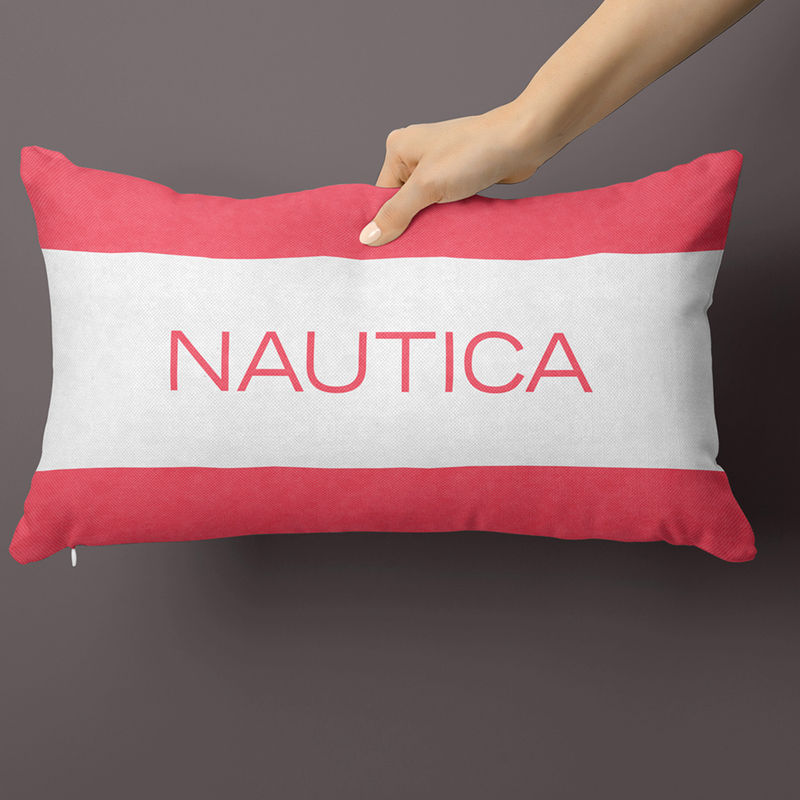 Nautica Premium Cotton Colorblock Pillow Covers -Coral (12 x 18 inches)
