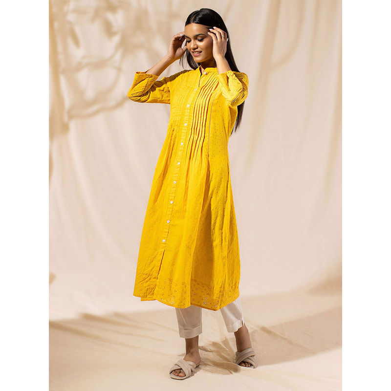 Buy Yellow Embroidered Kurti Online  RK India Store View