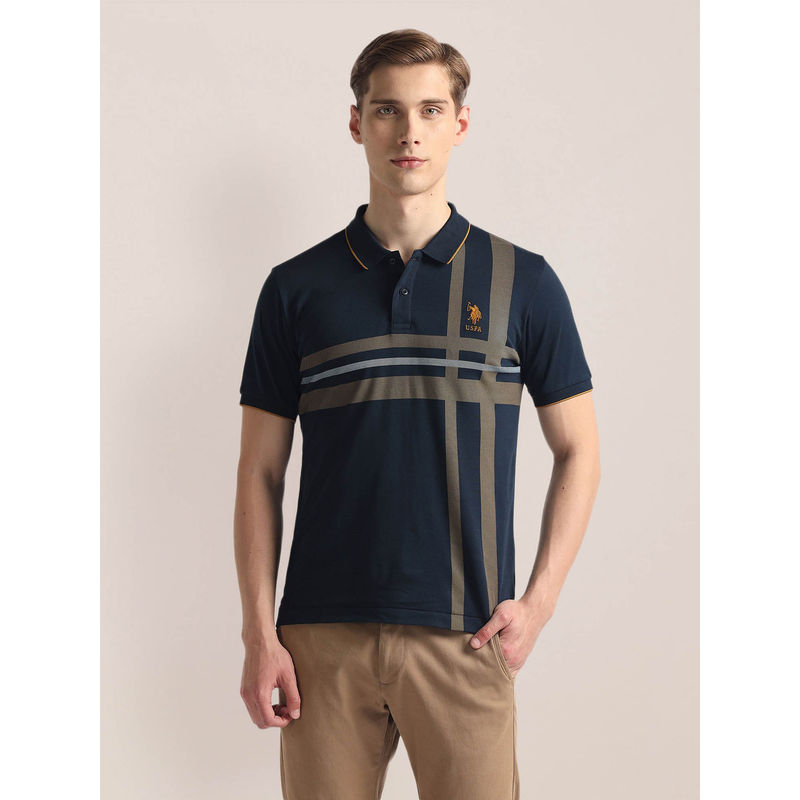 U.S. POLO ASSN. Ribbed Collar Stripe Polo T-Shirt (3XL)