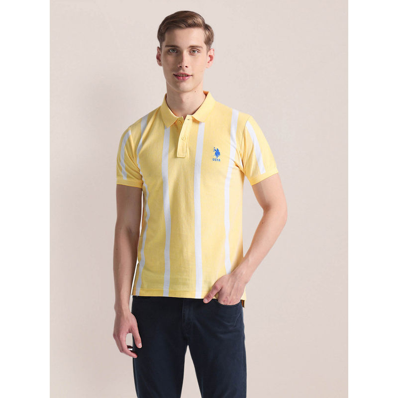 U.S. POLO ASSN. Vertical Stripe Logo Polo T-Shirt (S)
