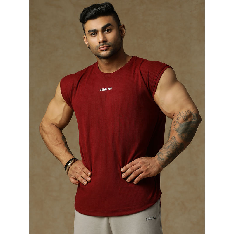 Athlisis Old School 808 Cap Sleeve Maroon T-Shirt (S)