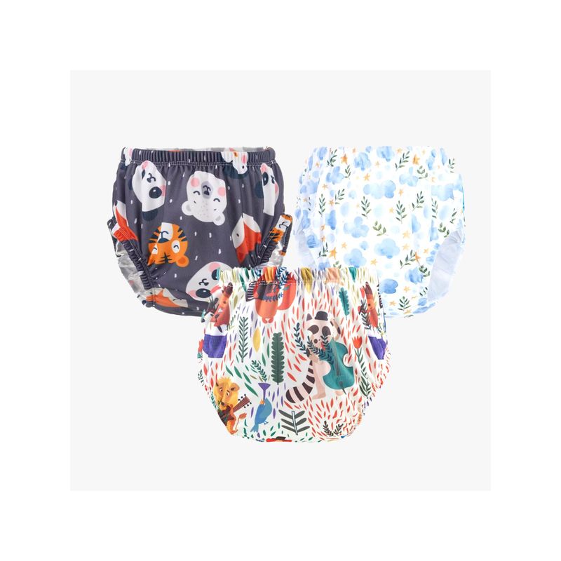 Chinmay Kids Npanty02 Baby Panty Boys and Girls Reusable Waterproof Printed Panty (Pack of 3) (L)