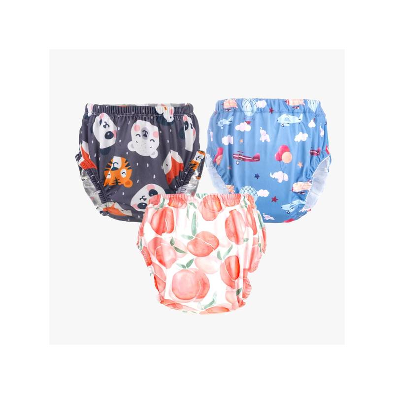 Chinmay Kids Npanty09 Baby Panty Boys and Girls Reusable Waterproof Printed Panty (Pack of 3) (S)