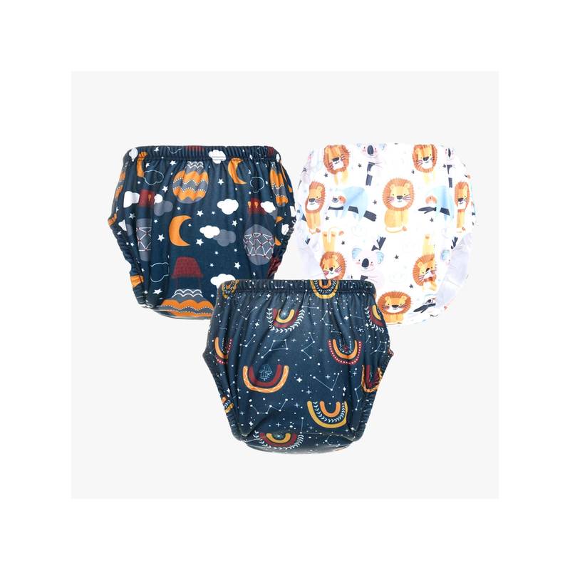 Chinmay Kids Npanty15 Baby Panty Boys and Girls Reusable Waterproof Printed Panty (Pack of 3) (L)