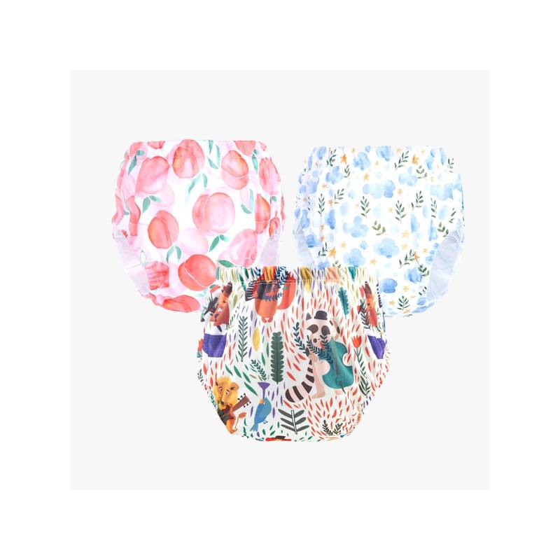 Chinmay Kids Npanty22 Baby Panty Boys and Girls Reusable Waterproof Printed Panty (Pack of 3) (L)