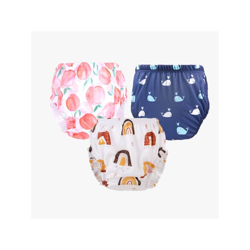 Chinmay Kids Npanty23 Baby Panty Boys and Girls Reusable Waterproof Printed Panty (Pack of 3) (L)