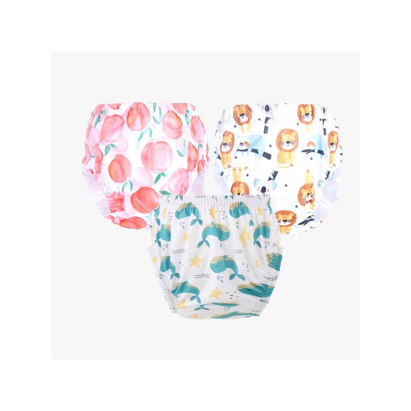Chinmay Kids Npanty24 Baby Panty Boys and Girls Reusable Waterproof Printed Panty (Pack of 3) (M)