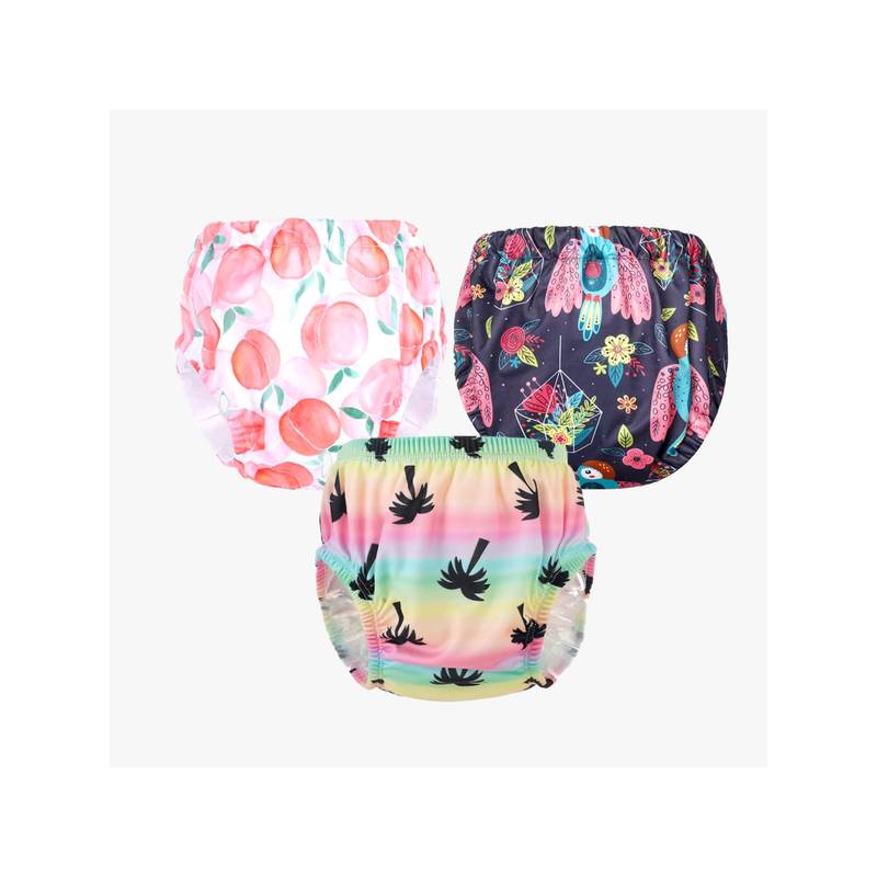 Chinmay Kids Npanty26 Baby Panty Boys and Girls Reusable Waterproof Printed Panty (Pack of 3) (L)