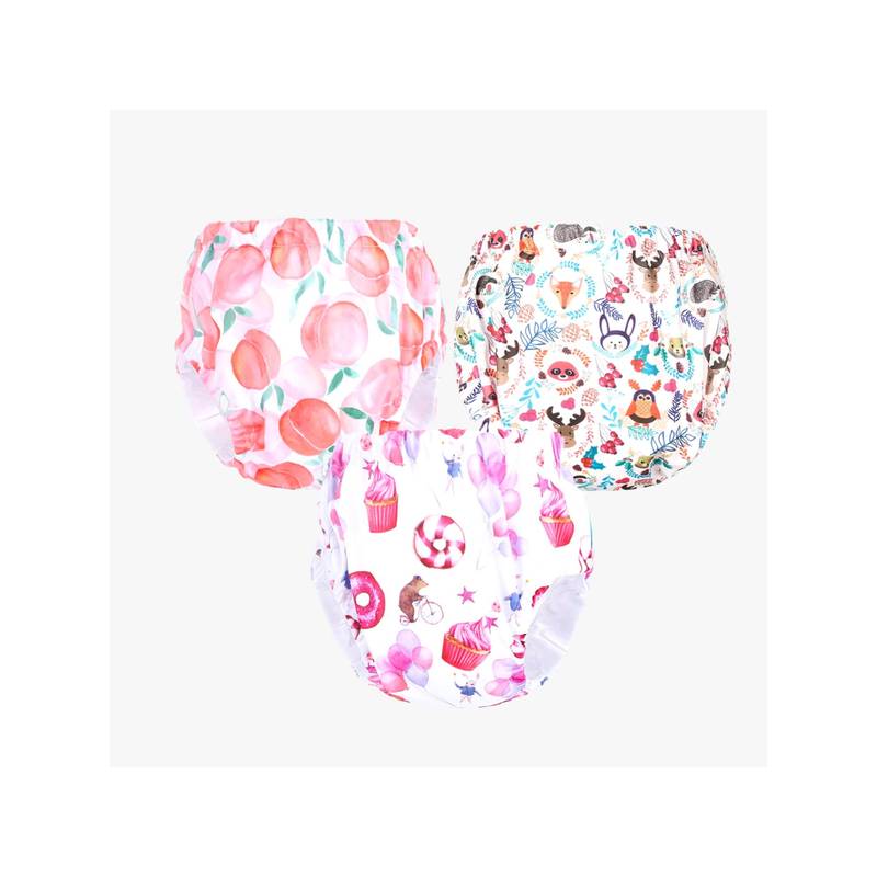 Chinmay Kids Npanty27 Baby Panty Boys and Girls Reusable Waterproof Printed Panty (Pack of 3) (M)