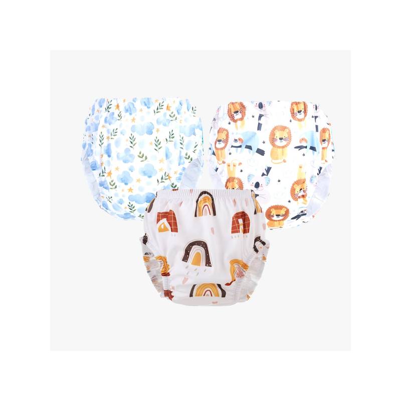 Chinmay Kids Npanty32 Baby Panty Boys and Girls Reusable Waterproof Printed Panty (Pack of 3) (M)