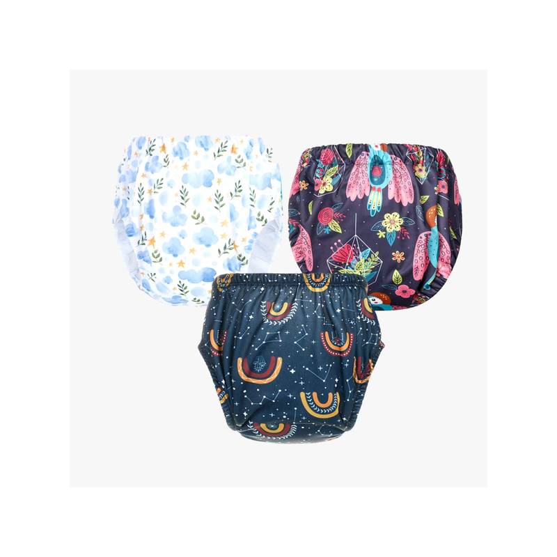 Chinmay Kids Npanty34 Baby Panty Boys and Girls Reusable Waterproof Printed Panty (Pack of 3) (L)