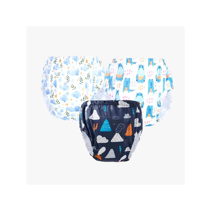Chinmay Kids Npanty39 Baby Panty Boys and Girls Reusable Waterproof Printed Panty (Pack of 3) (L)