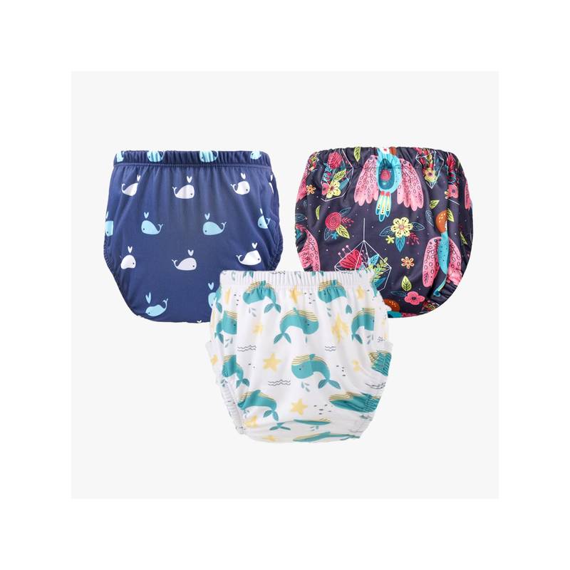 Chinmay Kids Npanty42 Baby Panty Boys and Girls Reusable Waterproof Printed Panty (Pack of 3) (L)