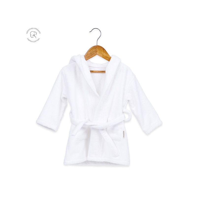 Masilo Soft towelling cotton,Cozy hooded Bathrobe Towel,Lightweight Pack of 1-White (1-2 Years)