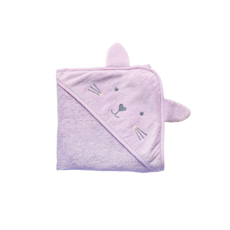Masilo Purple Soft Cotton Cozy Hooded Towel (S) (S)