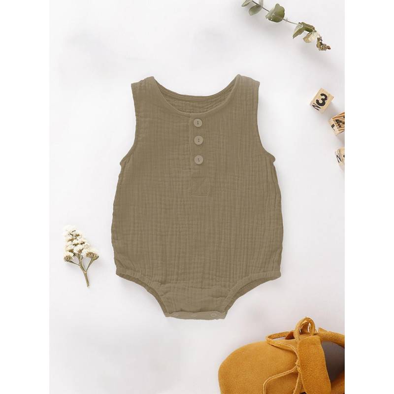 Moms Home Organic Cotton Baby Onesie Brown (0-3 Months) (0-3 Months)
