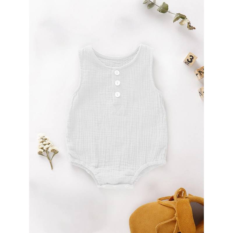 Moms Home Organic Cotton Baby Onesie White (3-6 Months) (3-6 Months)