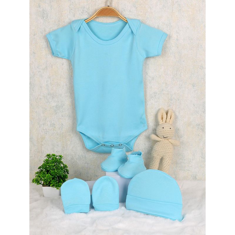 Moms Home Organic Cotton Baby Onesies Gift Blue (Set of 4) (0-3 Months) (Set of 4) (0-3 Months)