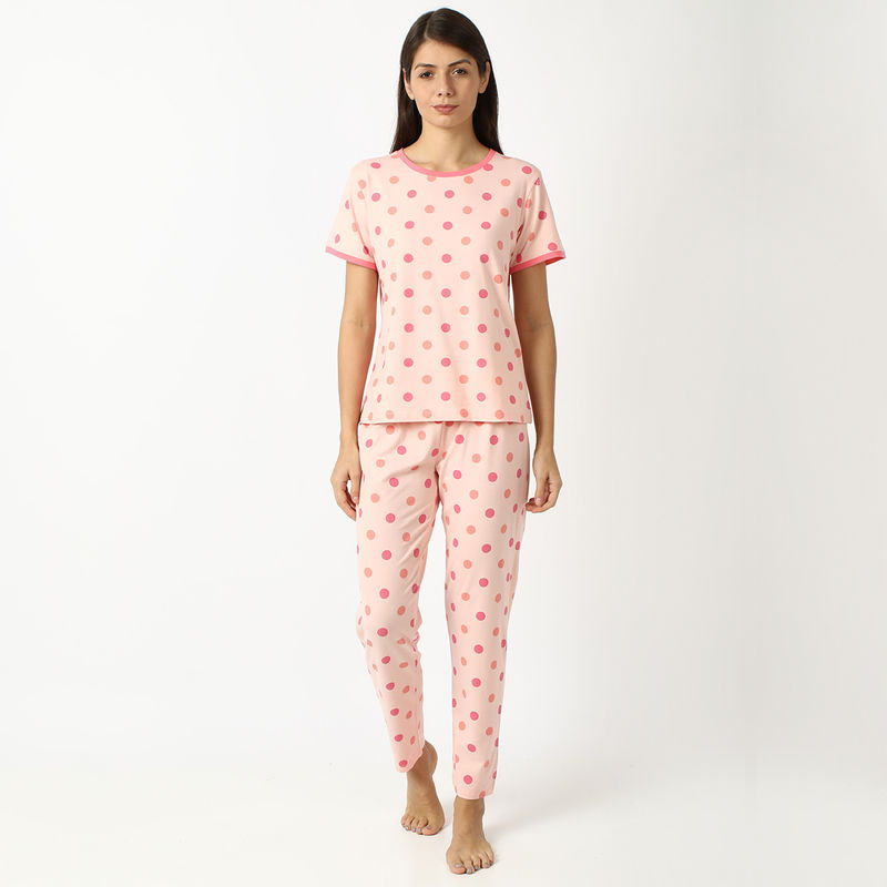 mackly Women Printed Night Suit - Pink (XS)