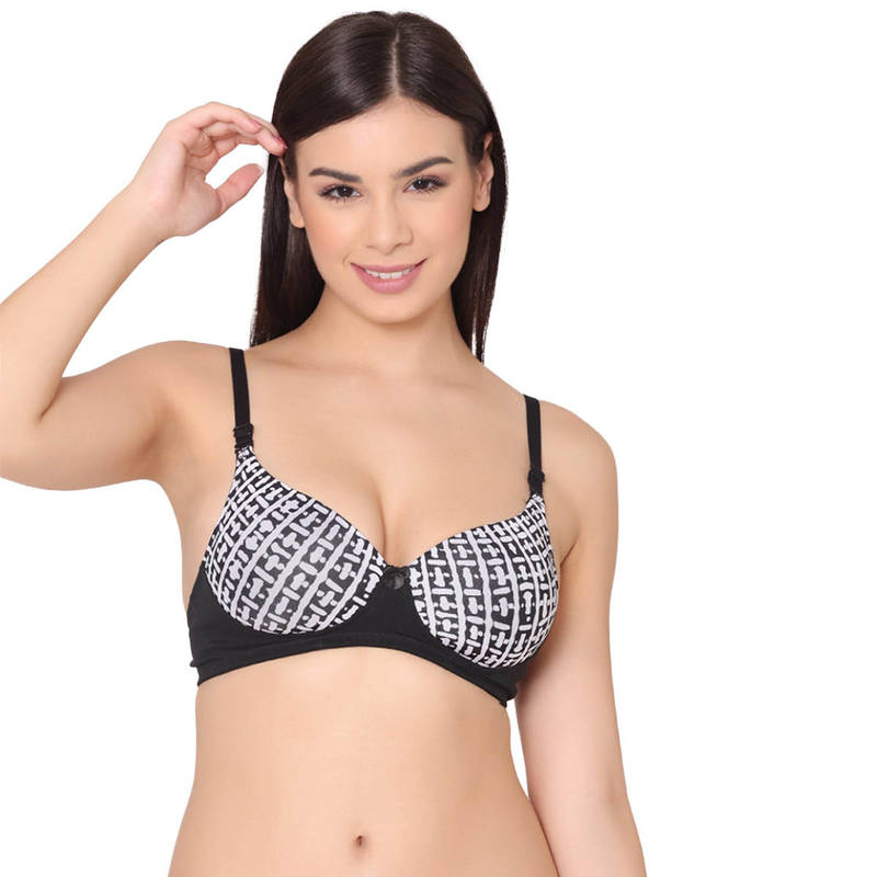 Groversons Paris Beauty Women's Padded Wirefree Printed Bra (30B)